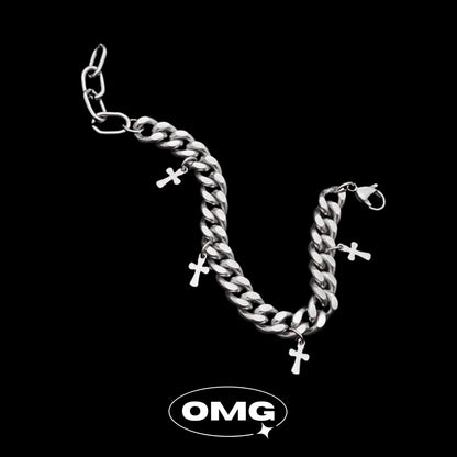 OMG - 十字架吊飾古巴男士手鏈