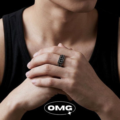 OMG - 機車鏈條可轉動式男士戒指
