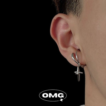 OMG - Y2K Cross Star Men's Ear Cuff (Single)