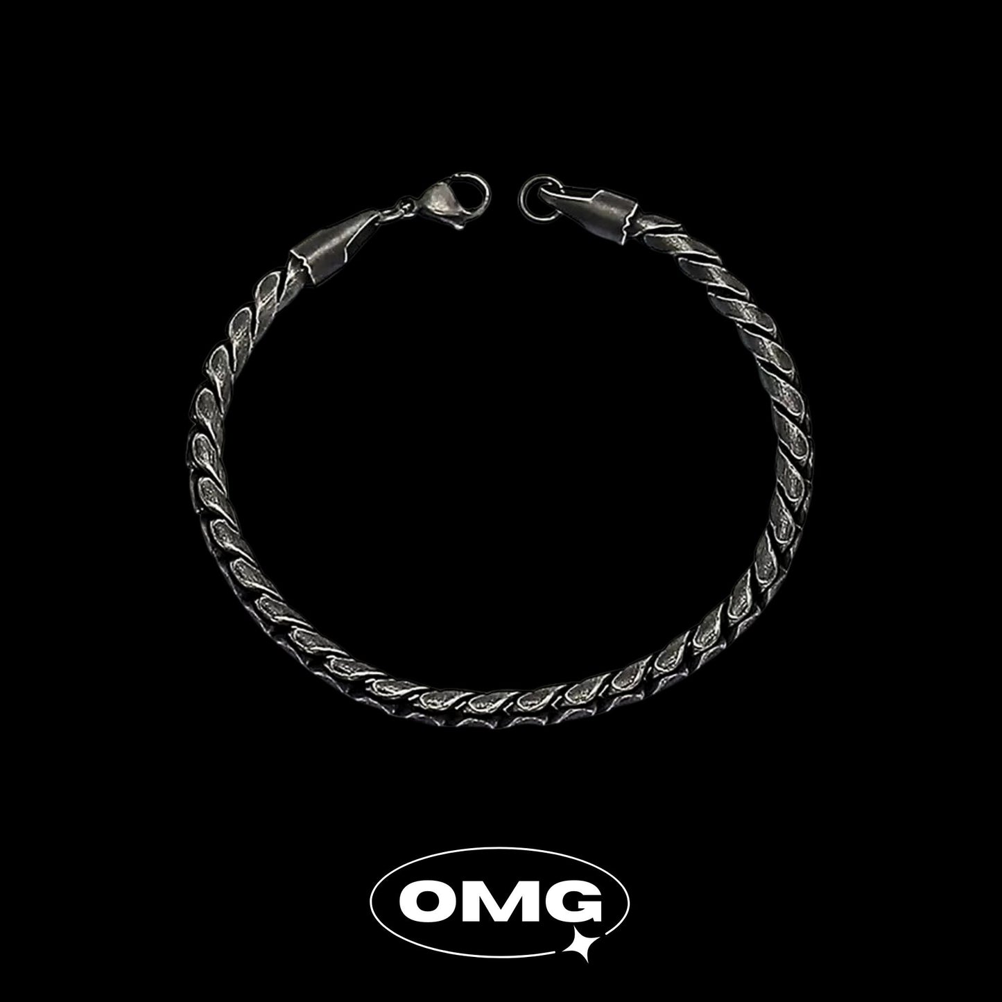 OMG - 復古扭鱗龍骨男士手鏈
