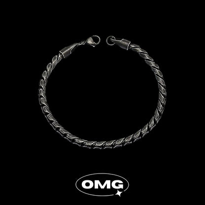 OMG - 復古扭鱗龍骨男士手鏈