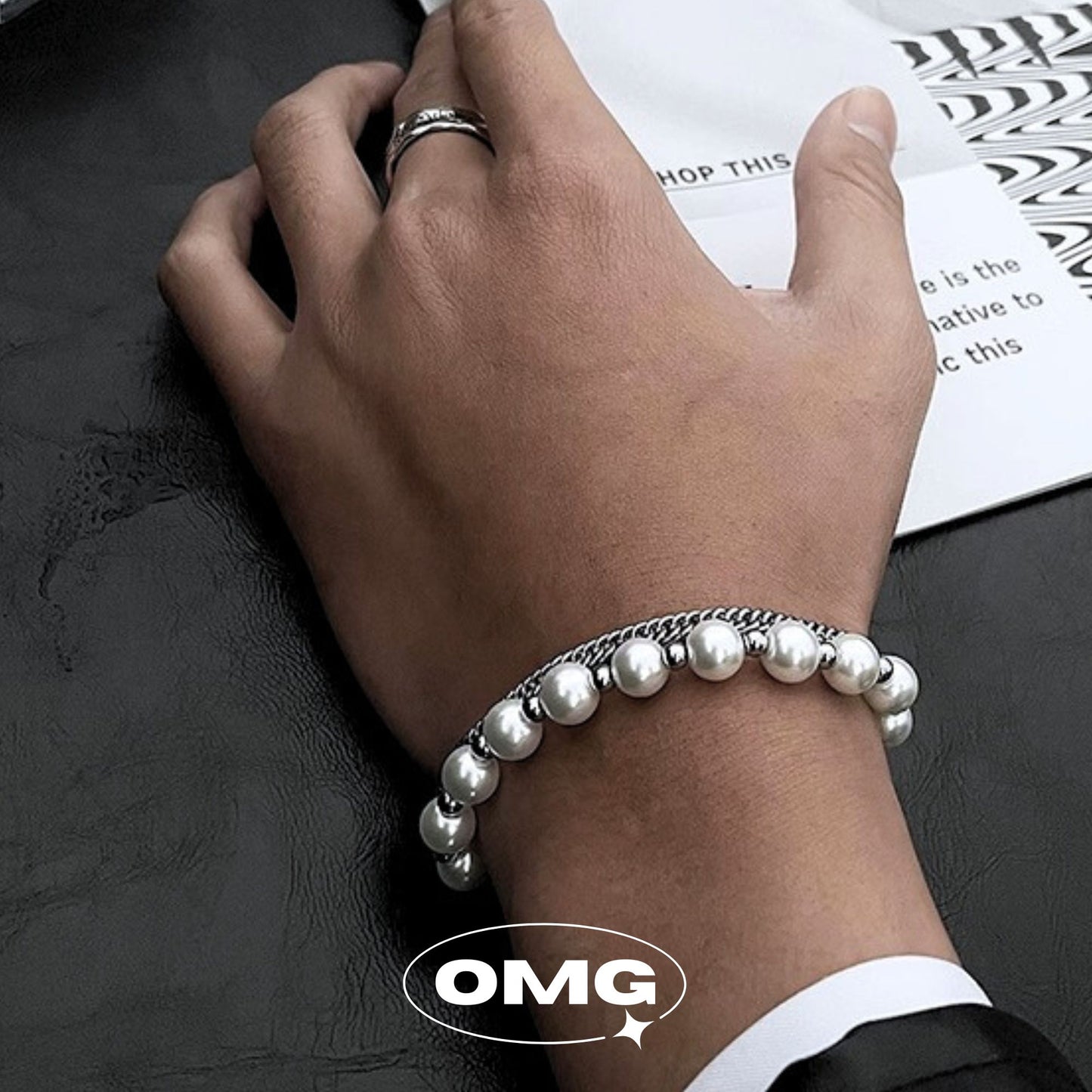 OMG - Dual-Layered Pearl Men's Bracelet