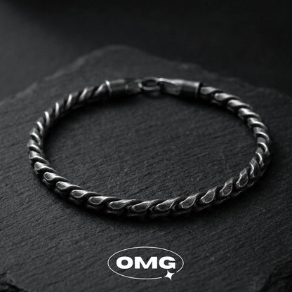 OMG - 復古扭鱗龍骨男士手鏈