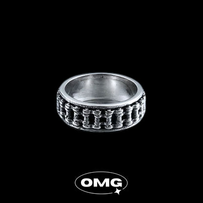OMG - 機車鏈條可轉動式男士戒指