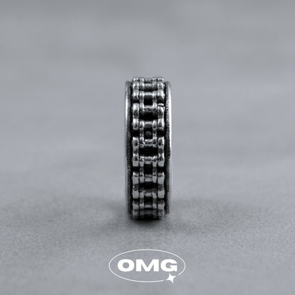 OMG - 機車鏈條可轉動式男士戒指