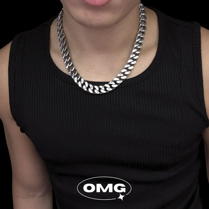 OMG - Dual-sided Hip-Hop Cuban Men's Necklace