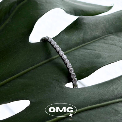 OMG - 經典彈力繩鋯石網球男士手鏈