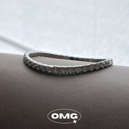 OMG - 經典彈力繩鋯石網球男士手鏈