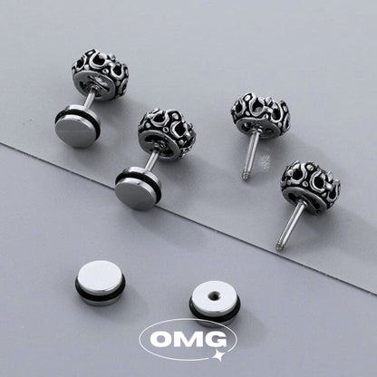 OMG - 閃爍鋯石男裝耳環/耳釘