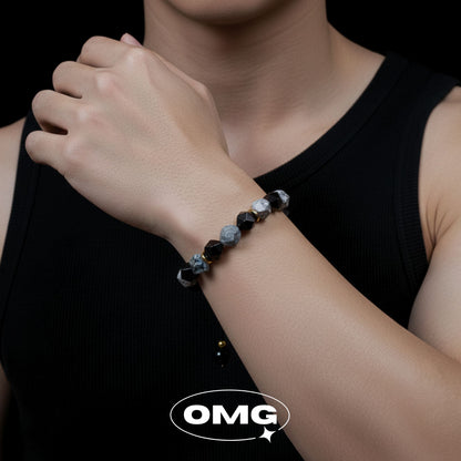 OMG - 切割黑曜石水晶男士手串/手鏈
