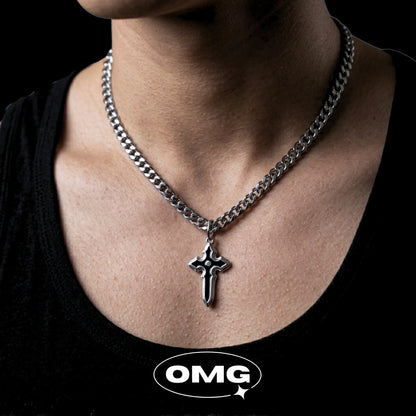 OMG - Double-sided Dark Cross Men's Necklace/Necklace