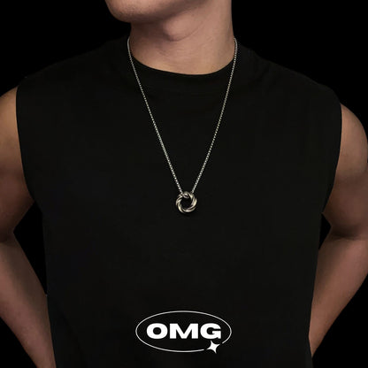 OMG - 復古版莫比烏斯環男士吊墜頸鏈