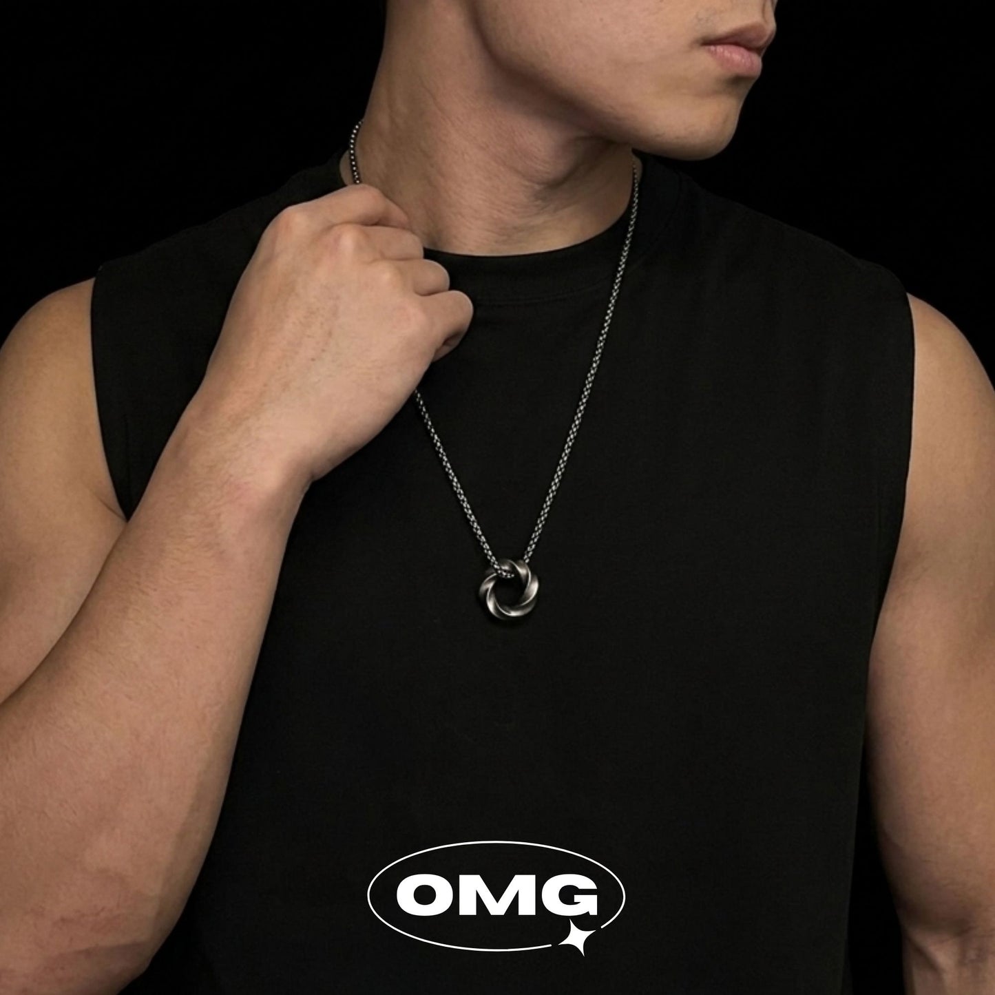OMG - 復古版莫比烏斯環男士吊墜頸鏈