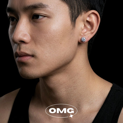 OMG - 黑白磁吸式男士耳環（無耳洞款）