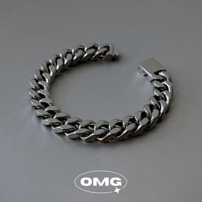 OMG - 精拋 11mm 男士古巴手鏈