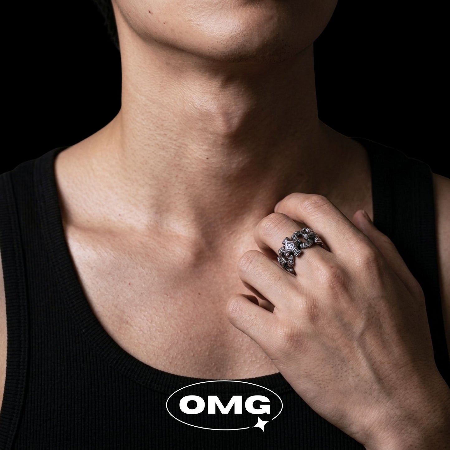 OMG - 哥德式十字架開口式男士戒指