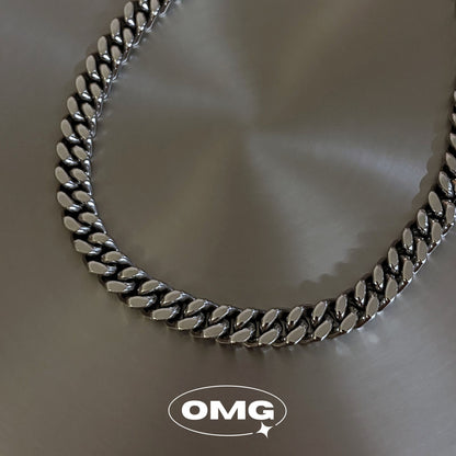 OMG - 13mm 加粗版拋光男士古巴頸鏈/項鏈