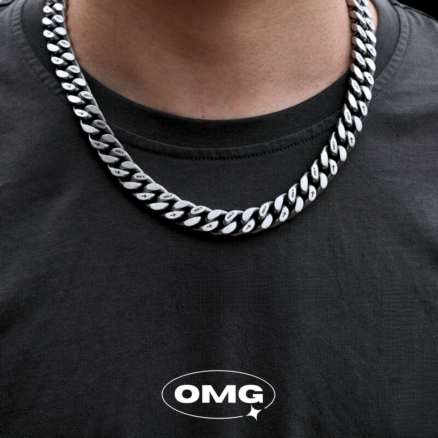 OMG - Dual-sided Hip-Hop Cuban Men's Necklace