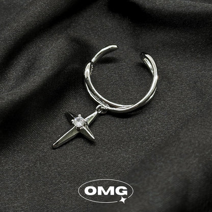 OMG - Y2K Cross Star Men's Ear Cuff (Single)