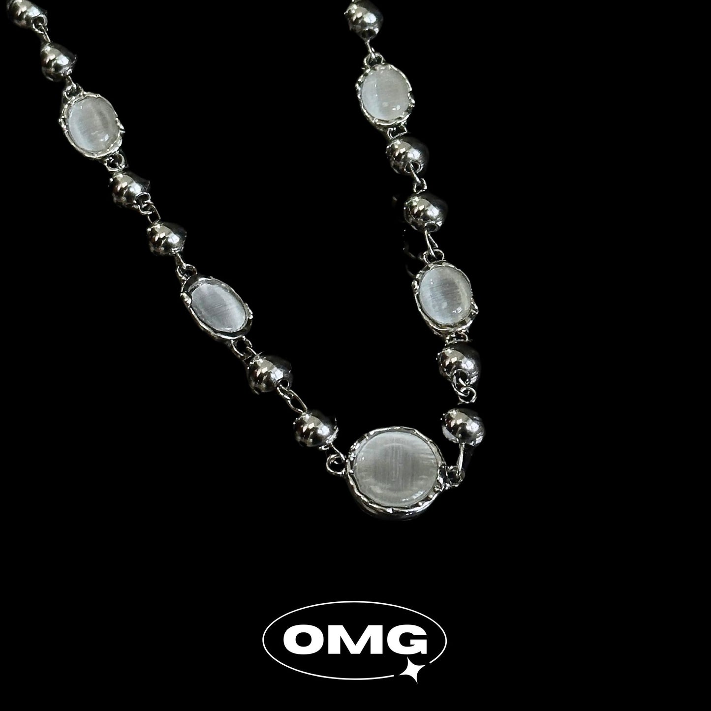 OMG - White Moonstone Men's Necklace