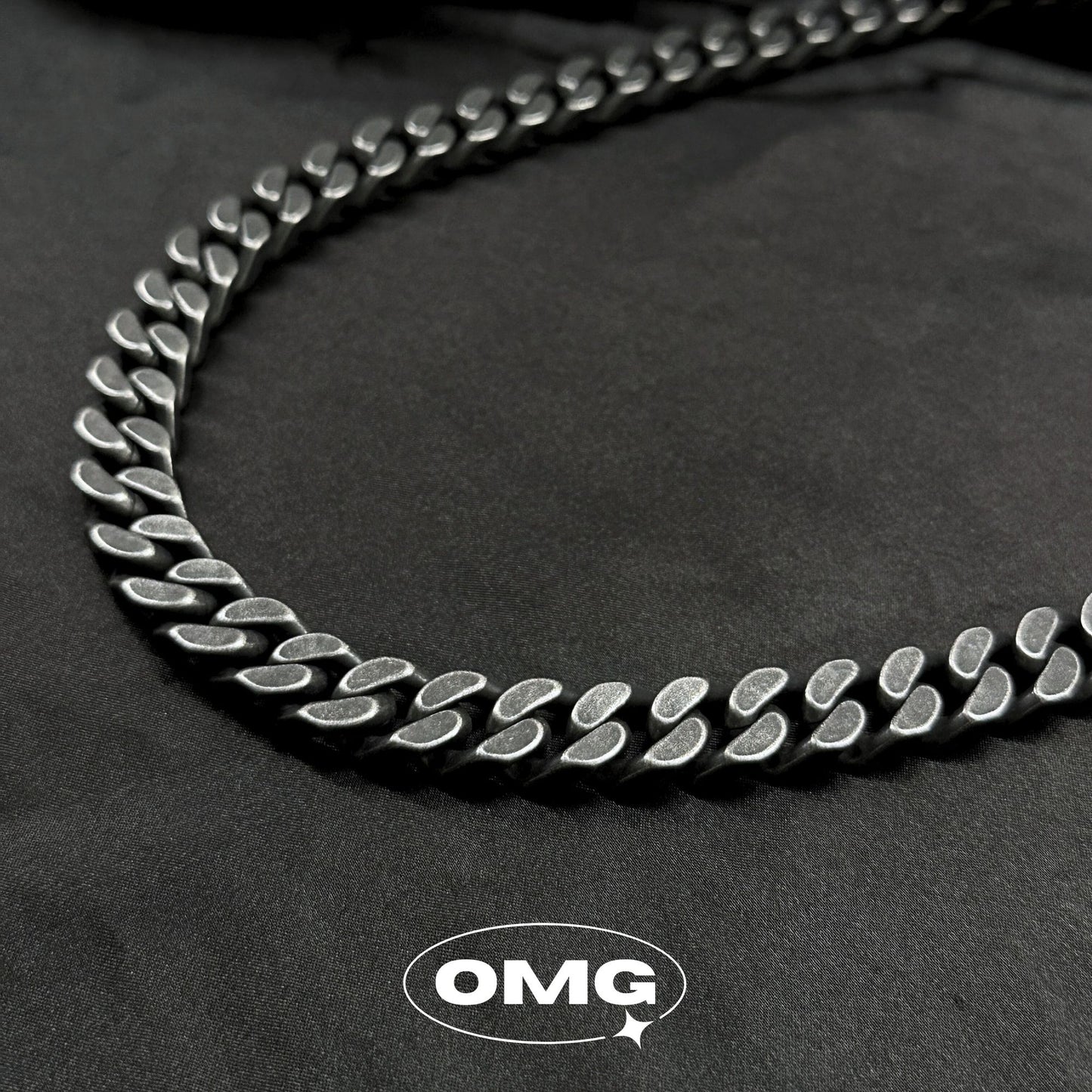 OMG - 粗鏈身復古黑古巴男士頸鏈/項鍊
