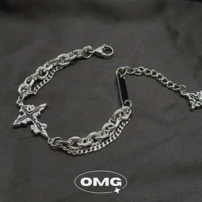 OMG - 暗黑十字星雙層男士手鏈