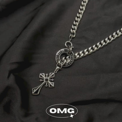 OMG - Cross Row Ring Men's Necklace