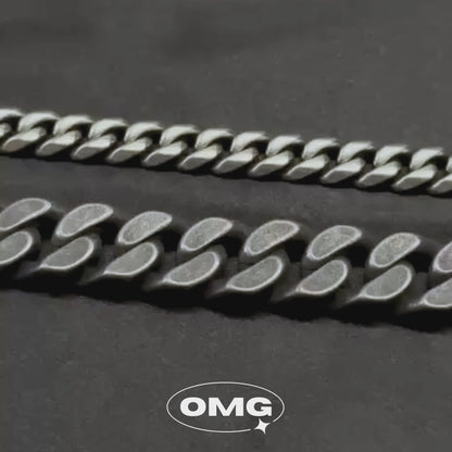 OMG - 粗鏈身復古黑古巴男士頸鏈/項鍊
