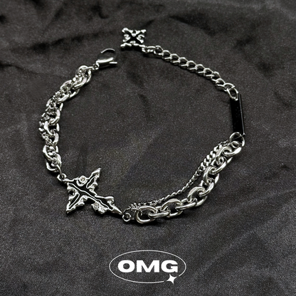 OMG - Dark Cross Star Double-Layer Men's Bracelet